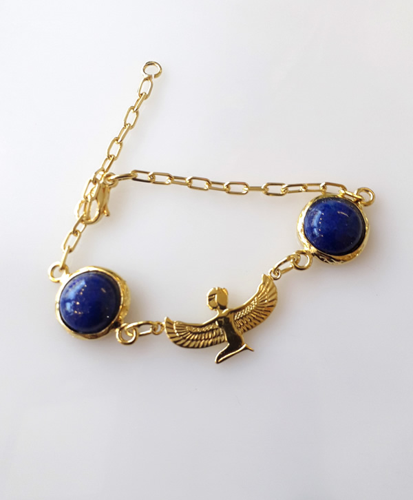 Bracelet Chaine Lapis-Lazuli Isis Méditation - Ben Azri Bijoux Berbères